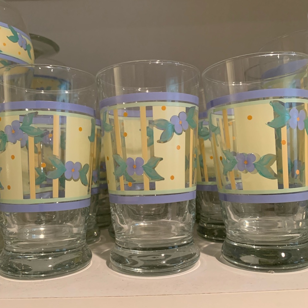 6 new Pfaltzgraff Summer Breeze juice glasses